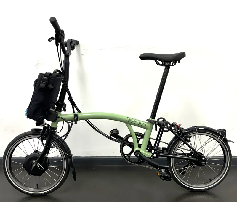 EX DISPLAY Brompton Electric C Line Explore 12 Speed Folding Bike Mid 2024 in Matcha Green-1