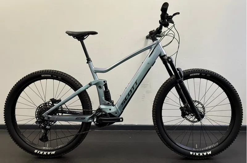 EX DEMO Scott Bike Strike eRIDE 930 Blue EU2 Electric Full Suspension Mountain Bike Large 2025 in Grey