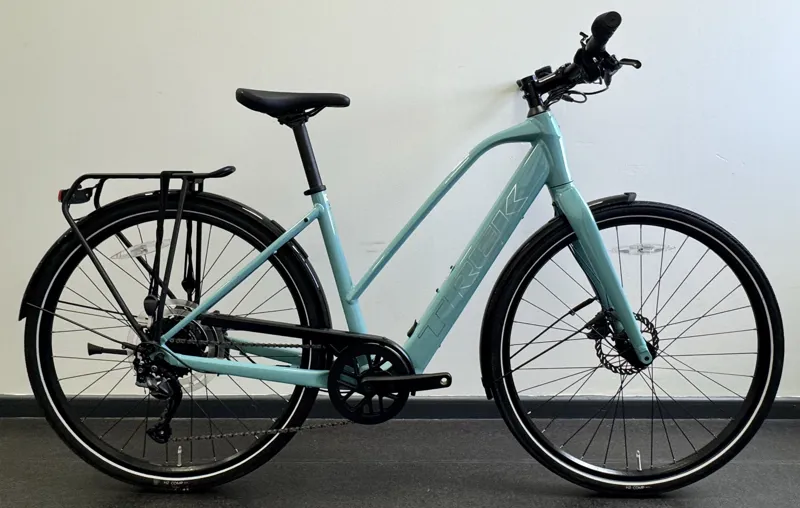 EX DEMO Trek Fx+ 2 Stagger Electric Hybrid Bike Medium 2024 in Blue Sage