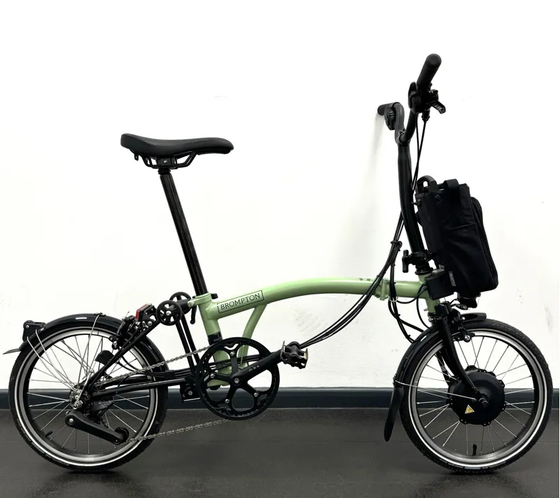 EX DISPLAY Brompton Electric C Line Explore 12 Speed Folding Bike Mid 2024 in Matcha Green
