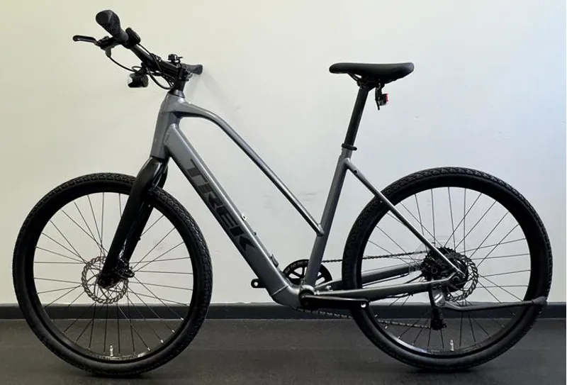 EX DISPLAY Trek Dual Sport+ 2 Stagger Large Hybrid Electric Bike 2024 in Galactic Grey-1
