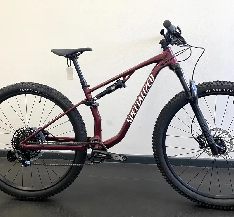 EX DISPLAY Specialized Chisel Full Suspension Mountain Bike Small 2025 in Maroon/White-1