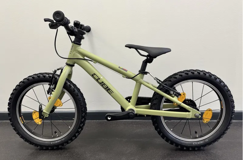 EX DISPLAY Cube Acid 160 16 inch wheel Kids Bike 2024 in Light Olive Orange-1