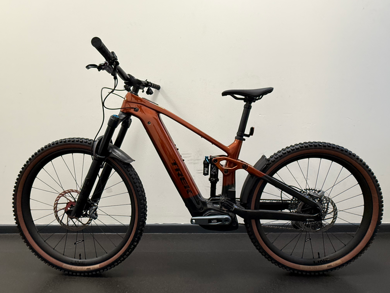 EX DISPLAY Trek Rail+ 9.8 GX AXS T-Type Gen 5 Electric Full Suspension Mountain Bike Size Medium 2026 in Pennyflake-1