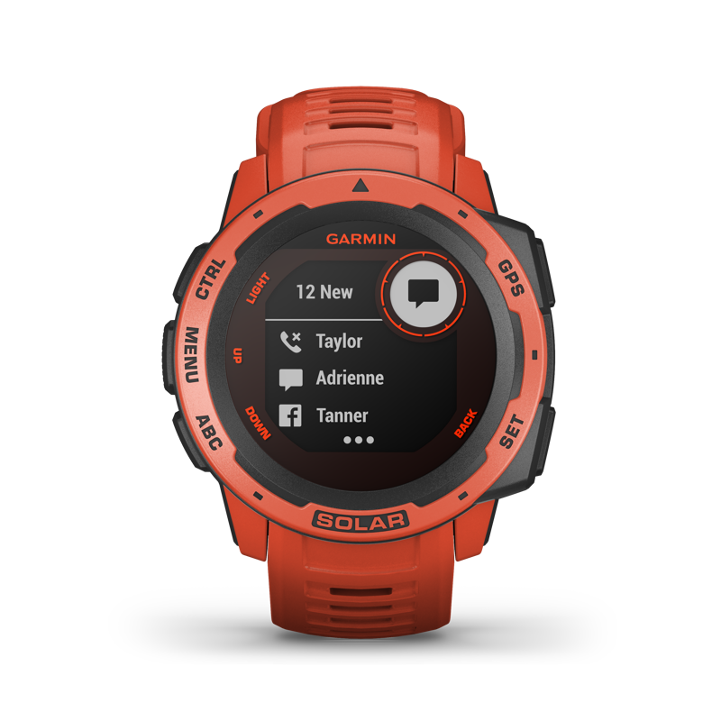 Garmin Instinct Solar GPS Watch Flame Red-2