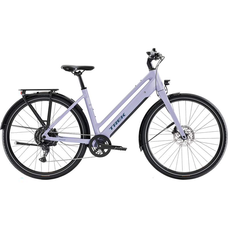 Balfes Bikes Trek Inbound+ 2 R8 Lowstep Electric Hybrid Bike 2027 in Lavender Haze | Free postage over £30, £10 off first order, price match & 0% finance.