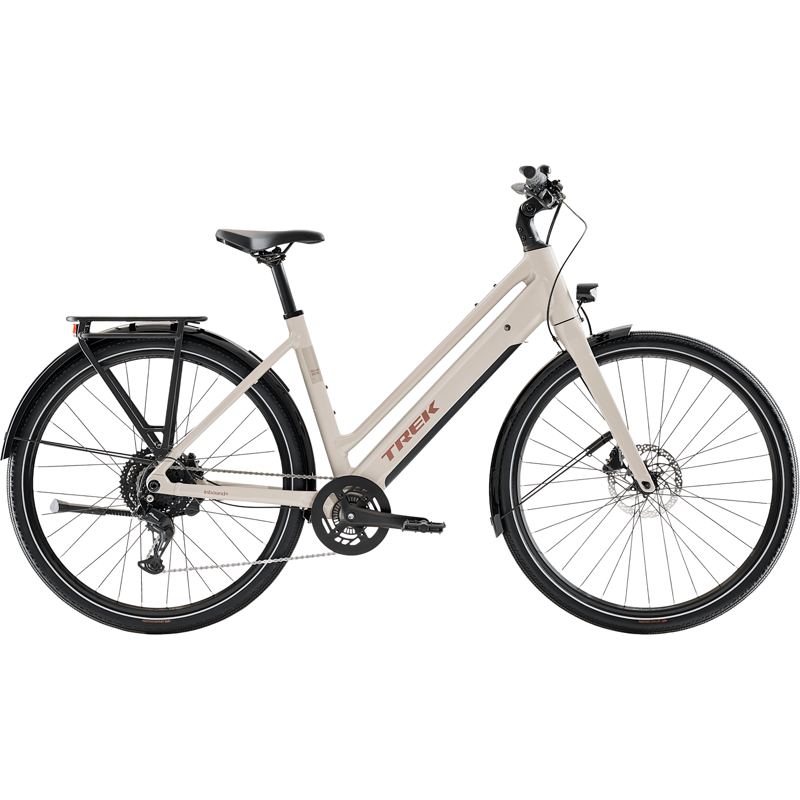 Balfes Bikes Trek Inbound+ 2 R8 Lowstep Electric Hybrid Bike 2027 in Buff Beige | Free postage over £30, £10 off first order, price match & 0% finance.