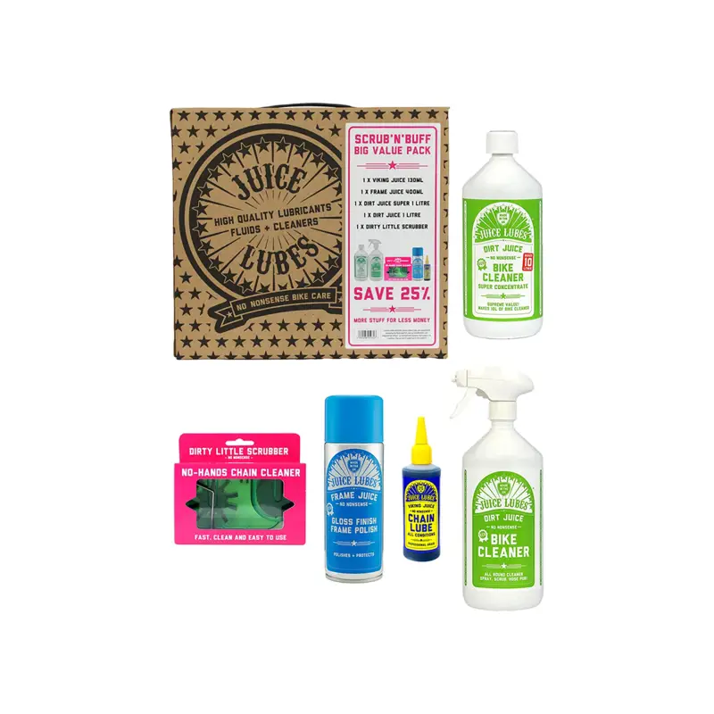 Balfes Bikes Juice Lubes Scrub and Buff Pack | Free postage over £30, £10 off first order, price match & 0% finance.
