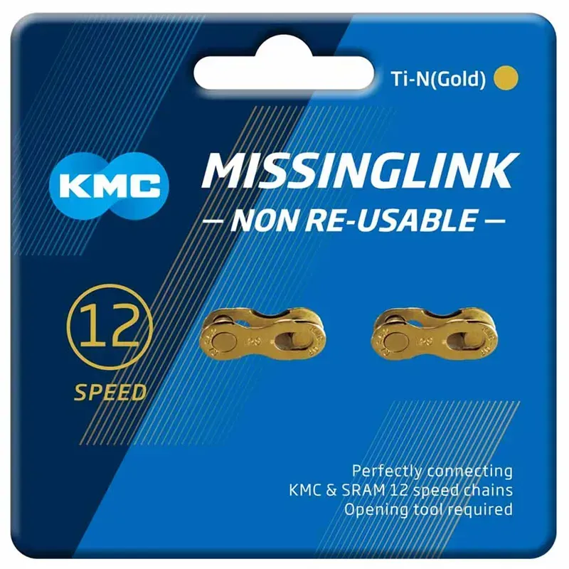 KMC 12X Missing Link 12-Speed Chain Link 2pcs in Gold-1