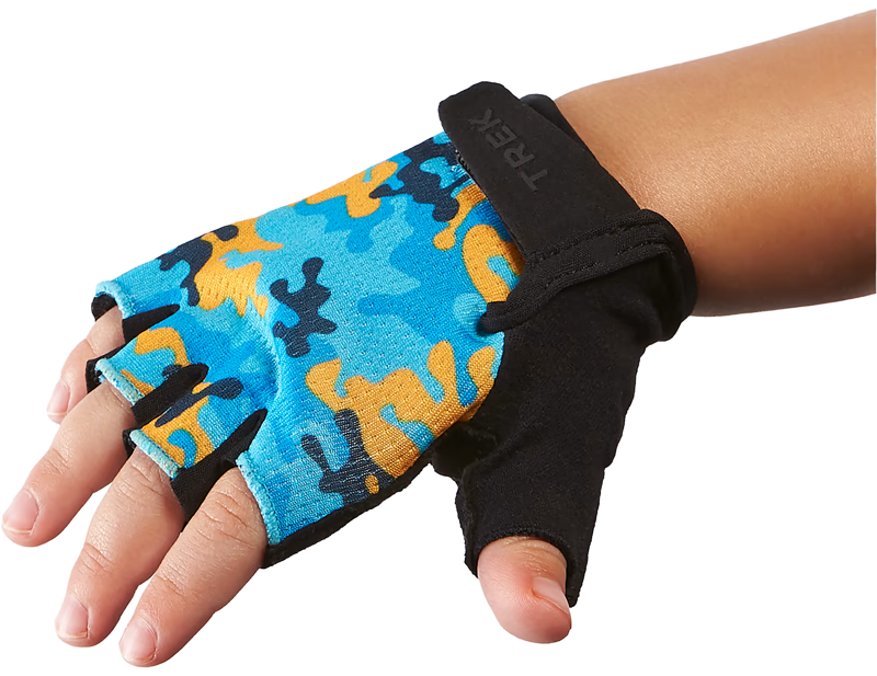 Trek Kids Unisex Bike Mitt in Blue Camo-1