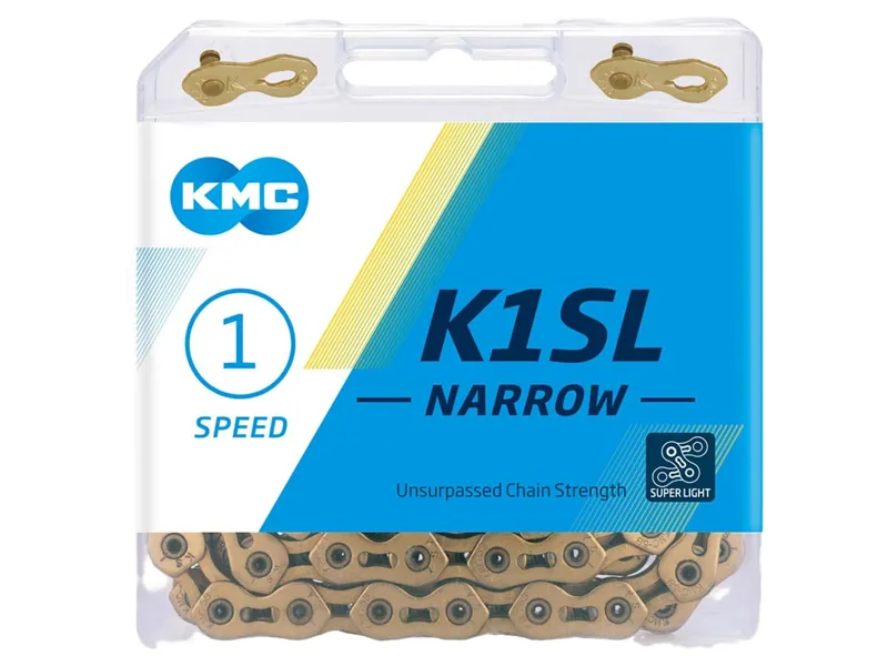 Balfes Bikes Kmc KMC K1SL Narrow Ti-N Chain 100L in Gold | Free postage over £30, £10 off first order, price match & 0% finance.