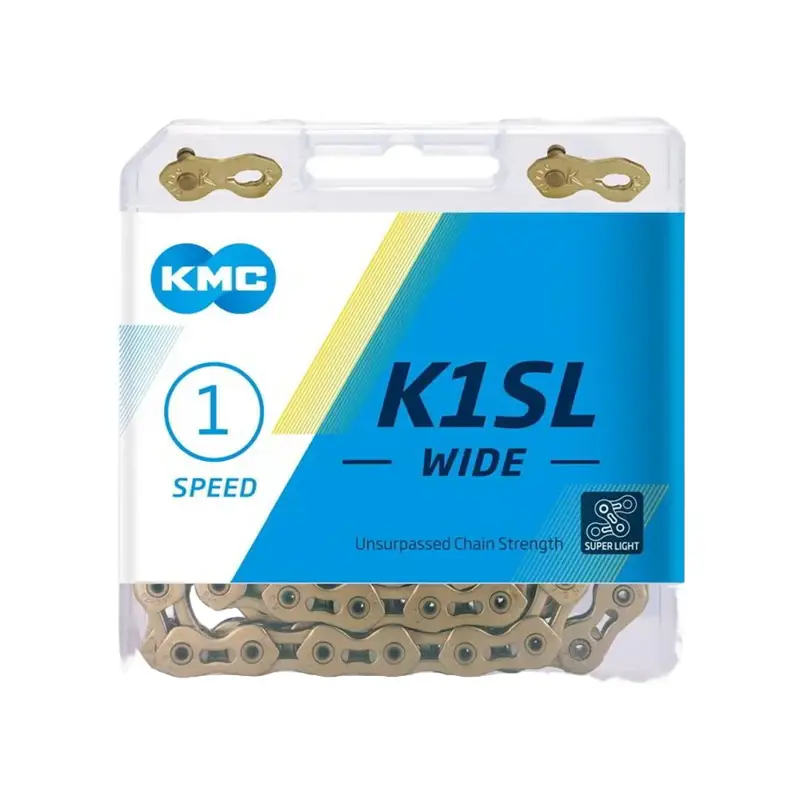 Balfes Bikes Kmc KMC K1SL Wide Ti-N Chain 100L in Gold | Free postage over £30, £10 off first order, price match & 0% finance.