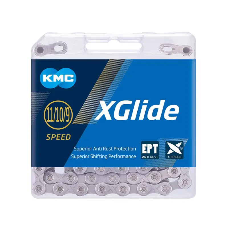 Balfes Bikes Kmc KMC X-Glide EPT Chain 118L in Silver | Free postage over £30, £10 off first order, price match & 0% finance.