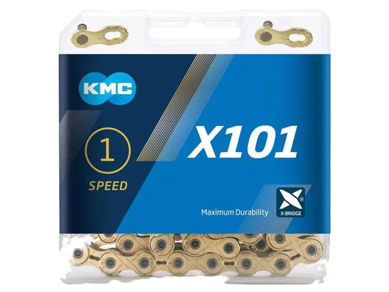 Balfes Bikes Kmc KMC X101 Chain 112L in Gold | Free postage over £30, £10 off first order, price match & 0% finance.