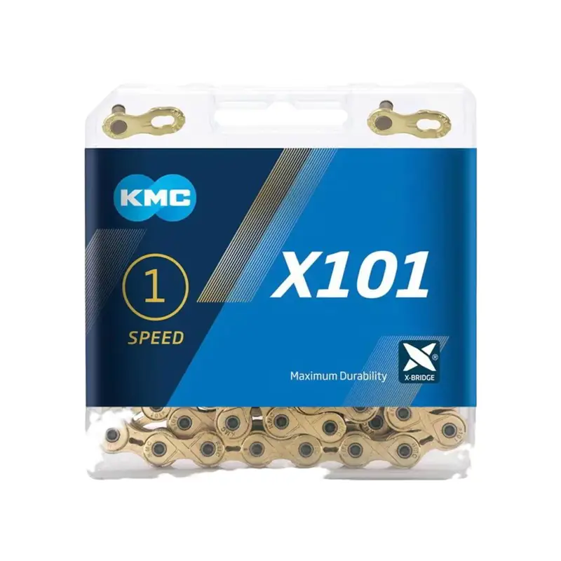 Balfes Bikes Kmc KMC X101 Chain 112L in Gold | Free postage over £30, £10 off first order, price match & 0% finance.