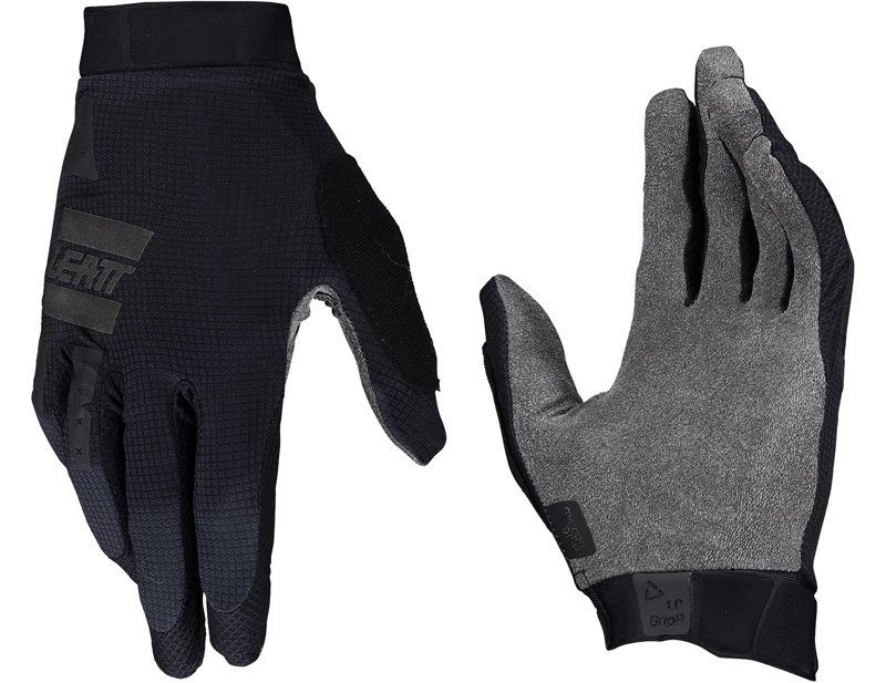 Leatt GripR MTB Glove 1.0 Jr in Stealth Black/Grey-3