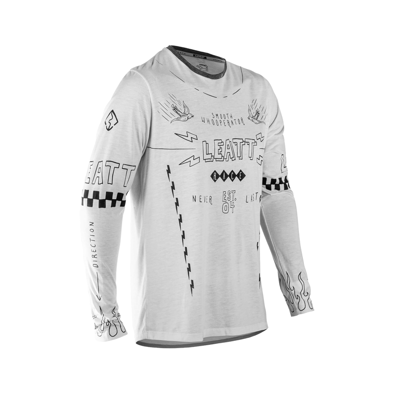 Balfes Bikes Leatt Gravity 3.0 MTB Long Sleeve Jersey in Cream White | Free postage over £30, £10 off first order, price match & 0% finance.
