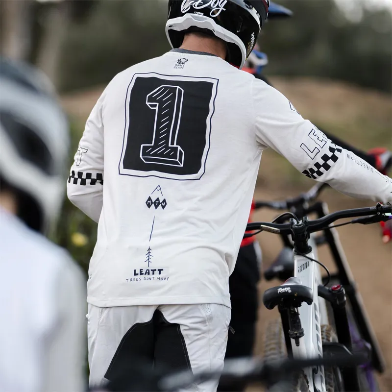 Leatt Gravity 3.0 MTB Long Sleeve Jersey in Cream White-3