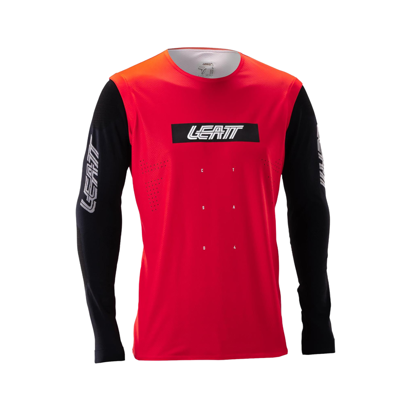 Balfes Bikes Leatt Gravity 8.0 MTB Long Sleeve Jersey in Race Red | Free postage over £30, £10 off first order, price match & 0% finance.