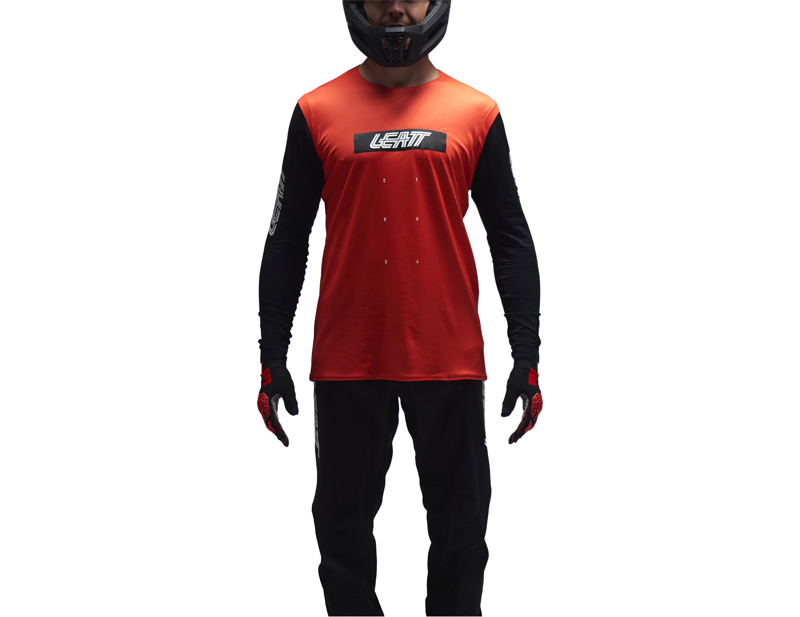 Leatt Gravity 8.0 MTB Long Sleeve Jersey in Race Red-2