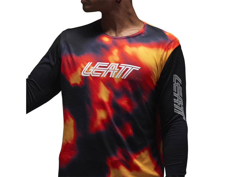 Leatt Gravity 8.0 MTB Long Sleeve Jersey in Heatmap Red-4