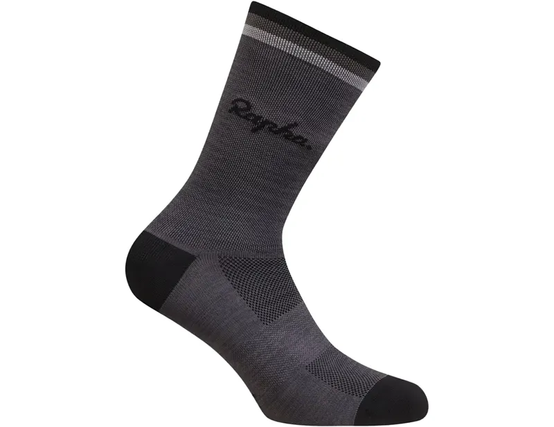 Rapha Logo Socks in Grey Marl/Black/Grey