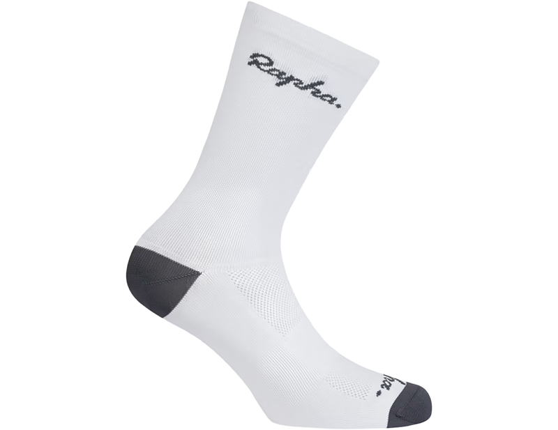 Balfes Bikes Rapha Logo Socks in White/Grey | Free postage over £30, £10 off first order, price match & 0% finance.