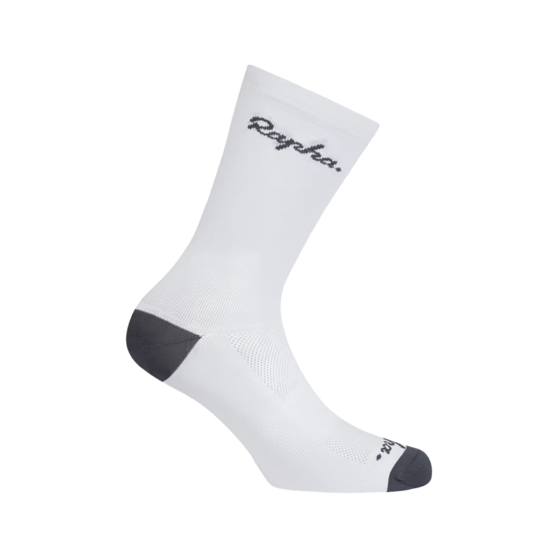 Balfes Bikes Rapha Logo Socks in White/Grey | Free postage over £30, £10 off first order, price match & 0% finance.