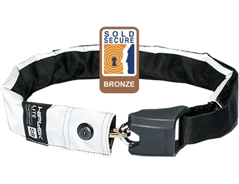 Hiplok Lite 6x750mm Wearable HiViz Chain Lock in White