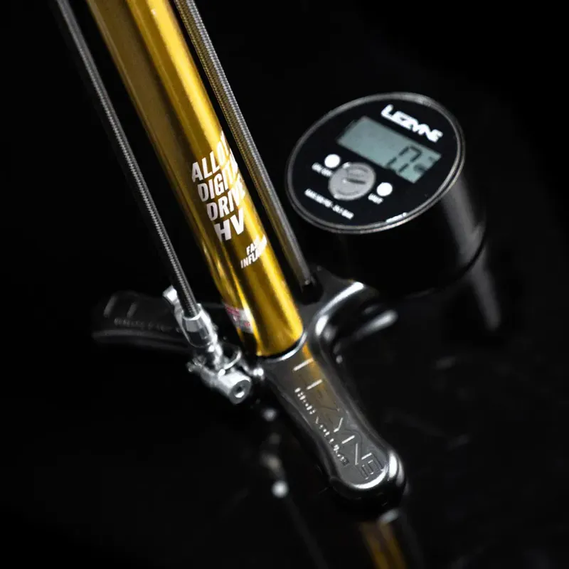 Lezyne 18K Digital Drive With Presta Pro Head Floor Pump in Gold-3