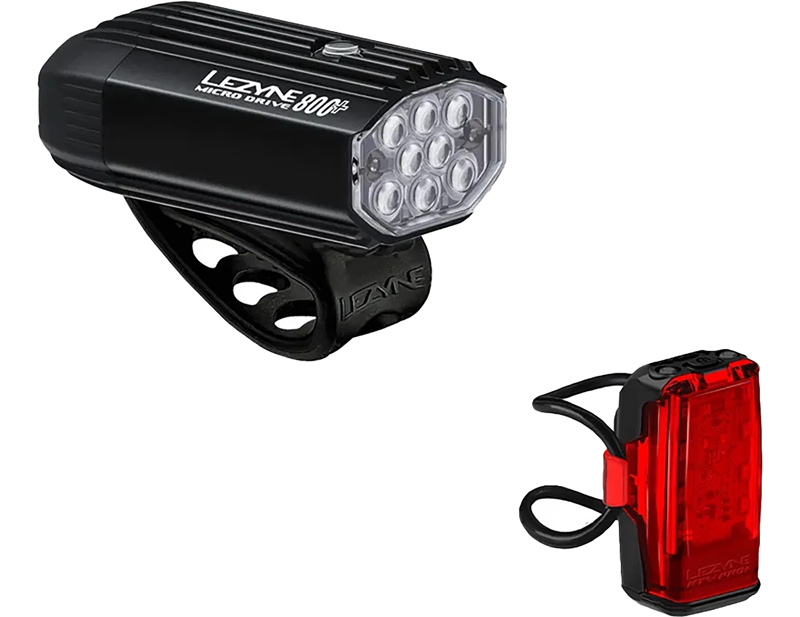 Lezyne Micro Drive 800+ / KTV Drive Pro+ Light Set in Black