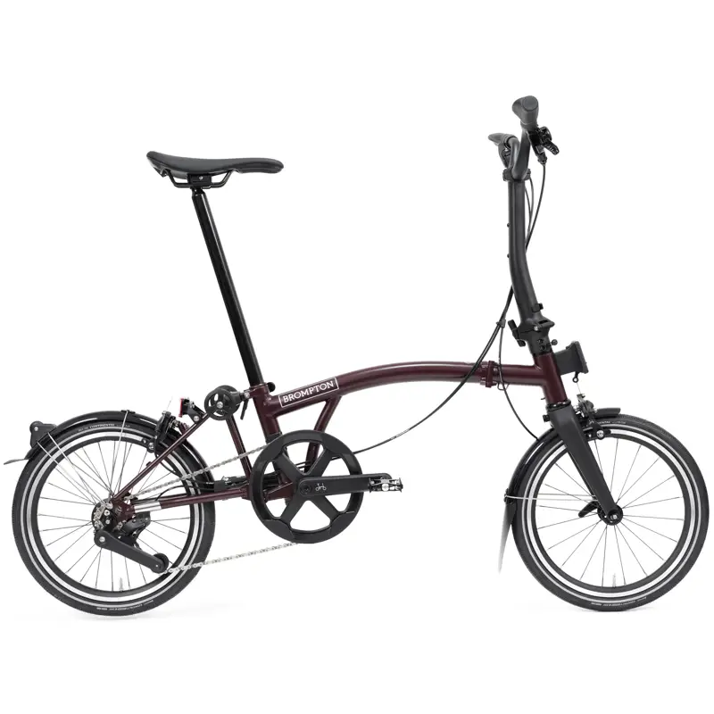 Balfes Bikes Brompton P Line V2 4-Speed Folding Bike 2026 in Red Plum | Free postage over £30, £10 off first order, price match & 0% finance.