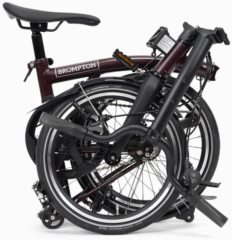 Brompton P Line V2 4-Speed Folding Bike 2026 in Red Plum-3