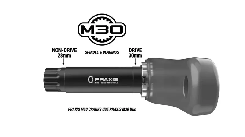 Praxis BB M30 68mm/73mm BSA Bottom Bracket in Silver-1