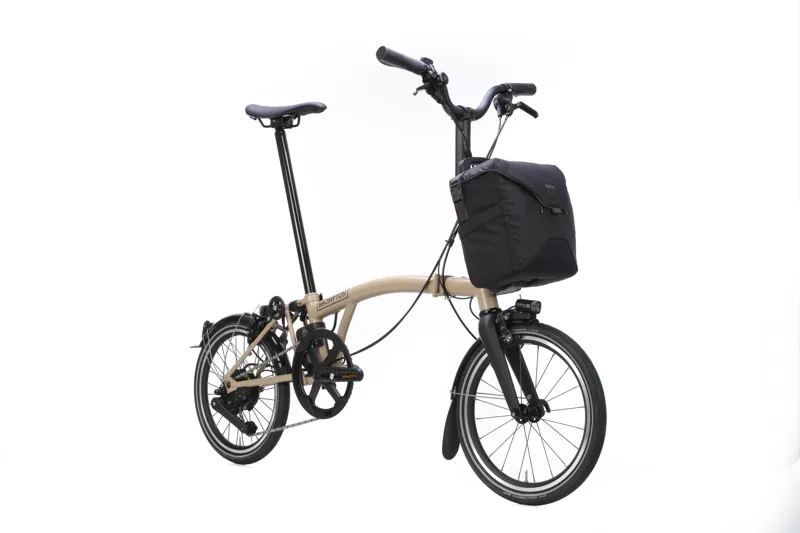 Brompton Electric P Line 4-Speed Folding Bike 2026 in Dune Sand-1