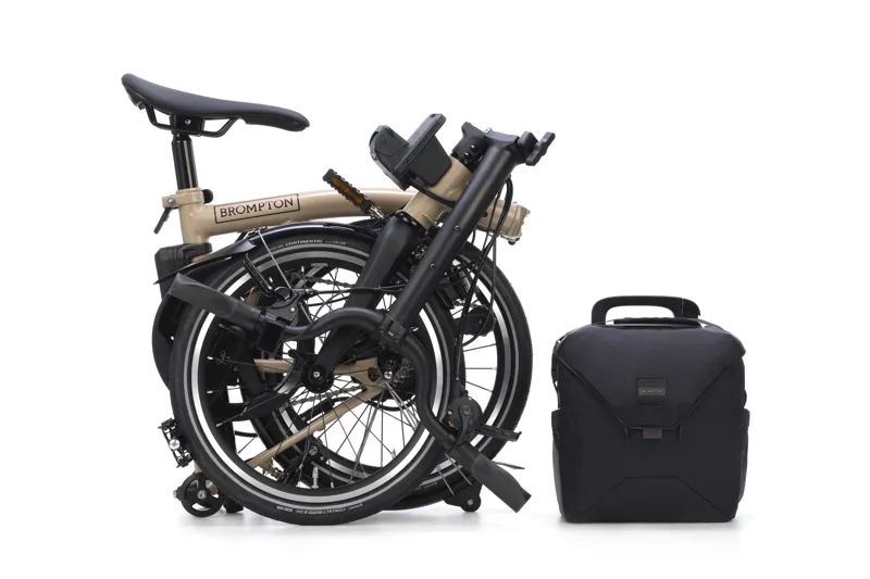 Brompton Electric P Line 4-Speed Folding Bike 2026 in Dune Sand-3