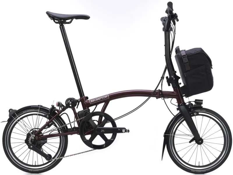 Balfes Bikes Brompton Electric P Line 4-Speed Folding Bike 2026 in Red Plum | Free postage over £30, £10 off first order, price match & 0% finance.