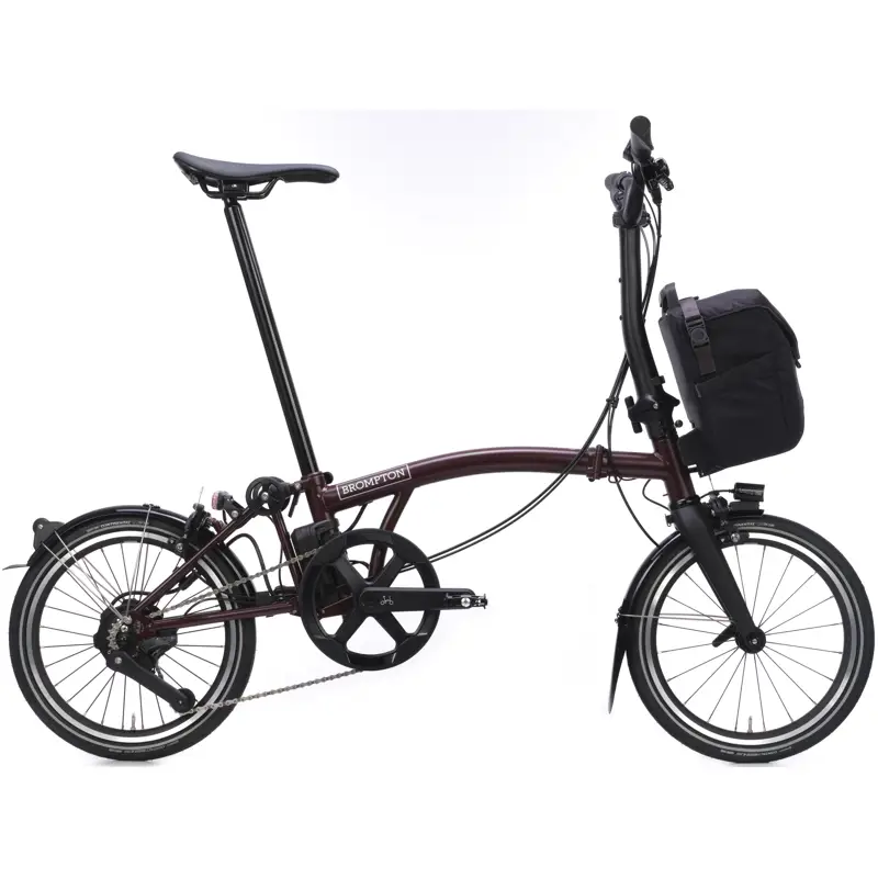 Balfes Bikes Brompton Electric P Line 4-Speed Folding Bike 2026 in Red Plum | Free postage over £30, £10 off first order, price match & 0% finance.