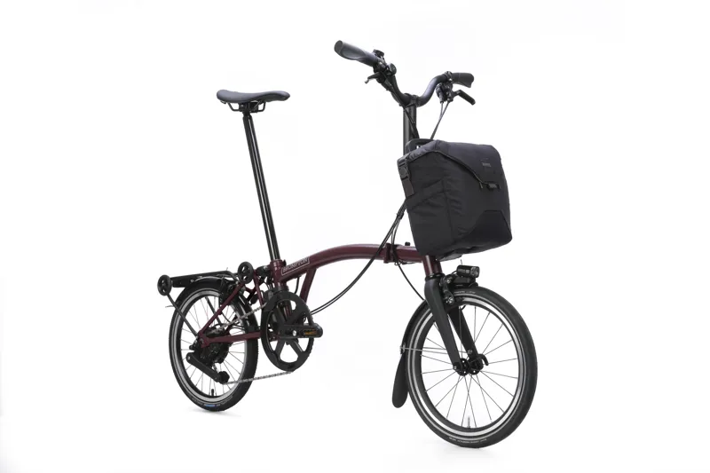 Brompton Electric P Line 4-Speed Folding Bike 2026 in Red Plum-1