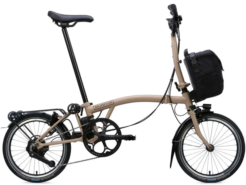 Brompton Electric C Line with SuperRoll+ 4-Speed Folding Bike 2026 in Dune Sand