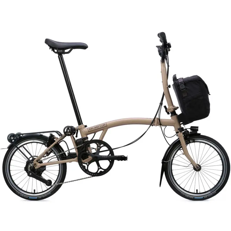 Balfes Bikes Brompton Electric C Line with SuperRoll+ 4-Speed Folding Bike 2026 in Dune Sand | Free postage over £30, £10 off first order, price match & 0% finance.