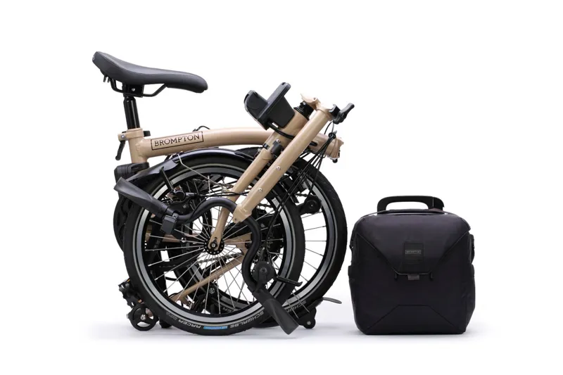 Brompton Electric C Line with SuperRoll+ 4-Speed Folding Bike 2026 in Dune Sand-3