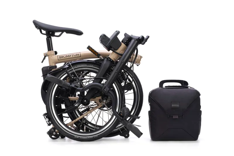 Brompton Electric P Line with SuperRoll+ 4-Speed Folding Bike 2026 in Dune Sand-3