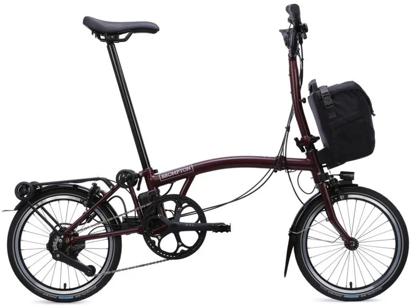 Brompton Electric C Line with SuperRoll+ 4-Speed Folding Bike 2026 in Red Plum