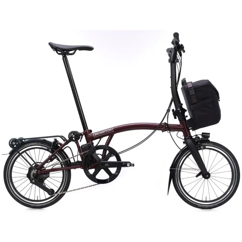 Balfes Bikes Brompton Electric P Line with SuperRoll+ 4-Speed Folding Bike 2026 in Red Plum | Free postage over £30, £10 off first order, price match & 0% finance.