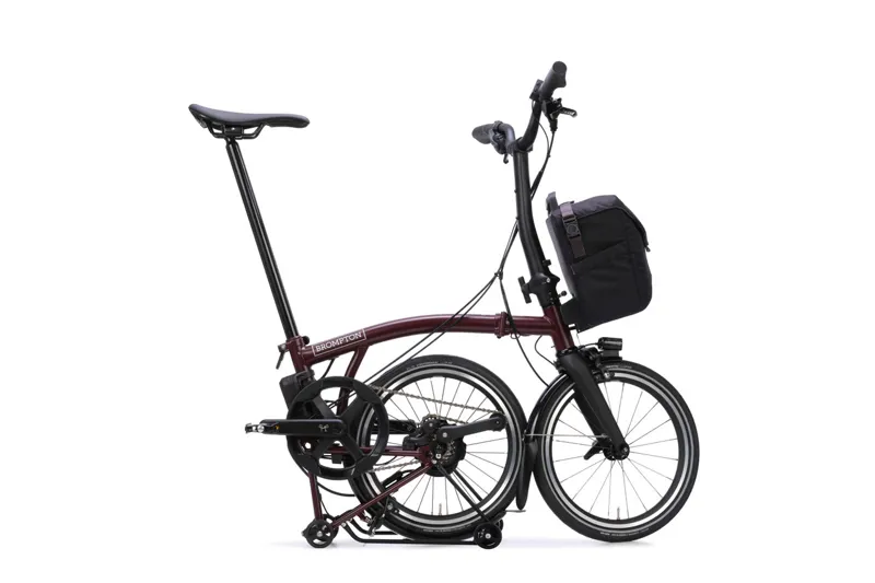 Brompton Electric P Line with SuperRoll+ 4-Speed Folding Bike 2026 in Red Plum-3