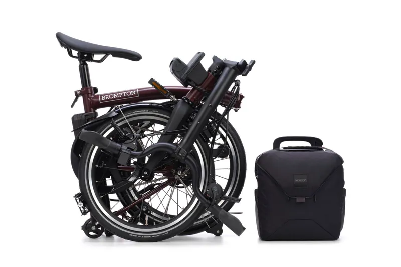 Brompton Electric P Line 4-Speed Folding Bike 2026 in Red Plum-5