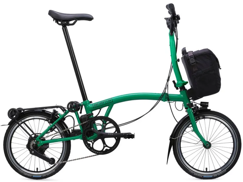 Brompton Electric C Line with SuperRoll+ 4-Speed Folding Bike 2026 in Palm Green