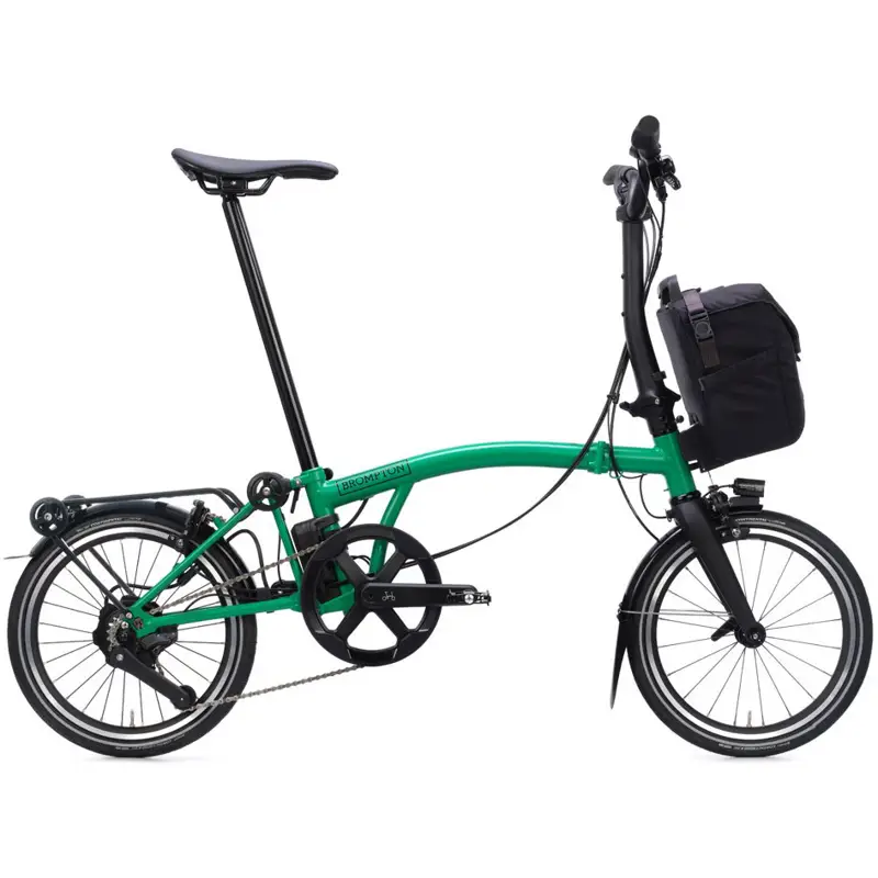 Balfes Bikes Brompton Electric P Line with SuperRoll+ 4-Speed Folding Bike 2026 in Palm Green | Free postage over £30, £10 off first order, price match & 0% finance.