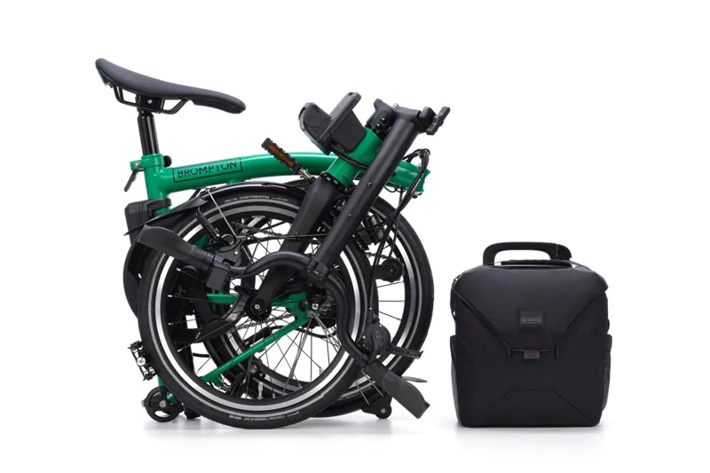 Brompton Electric P Line with SuperRoll+ 4-Speed Folding Bike 2026 in Palm Green-3
